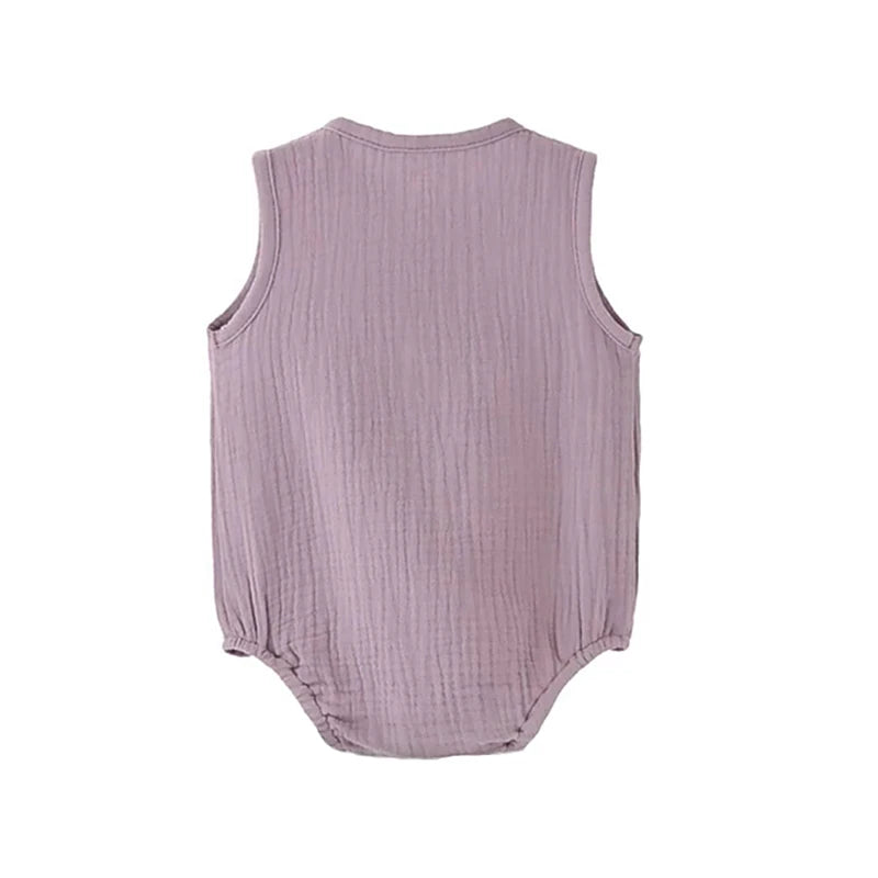 Cotton Linen Sleeveless Romper