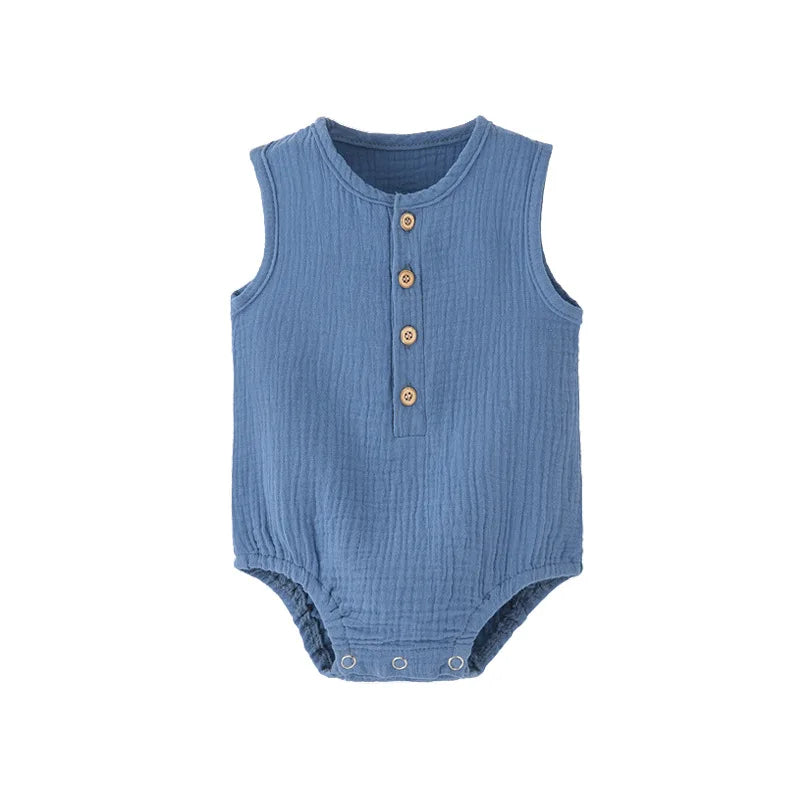 Cotton Linen Sleeveless Romper