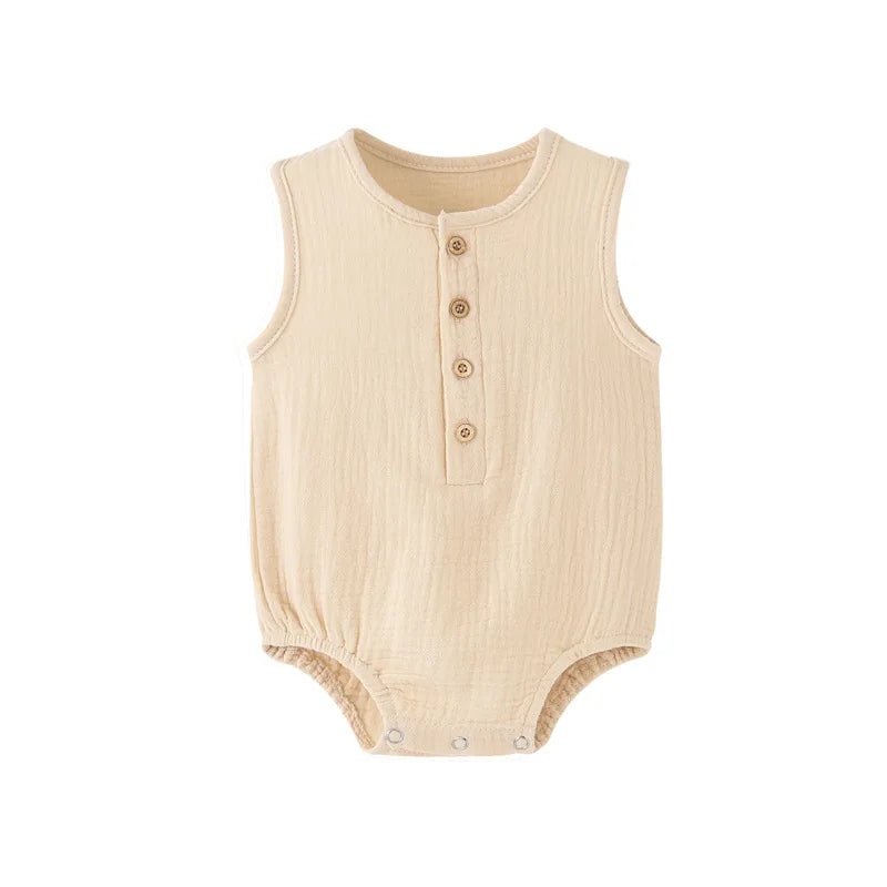 Cotton Linen Sleeveless Romper