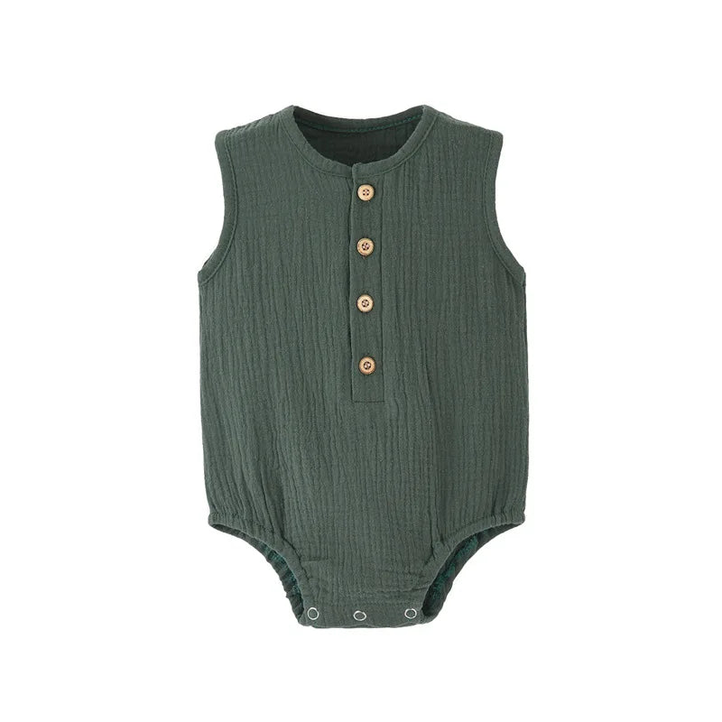 Cotton Linen Sleeveless Romper