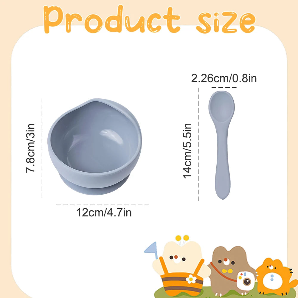 Silicone Baby Suction Bowl Set