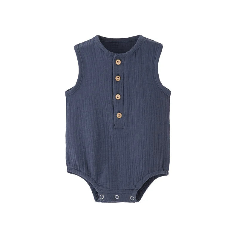 Cotton Linen Sleeveless Romper