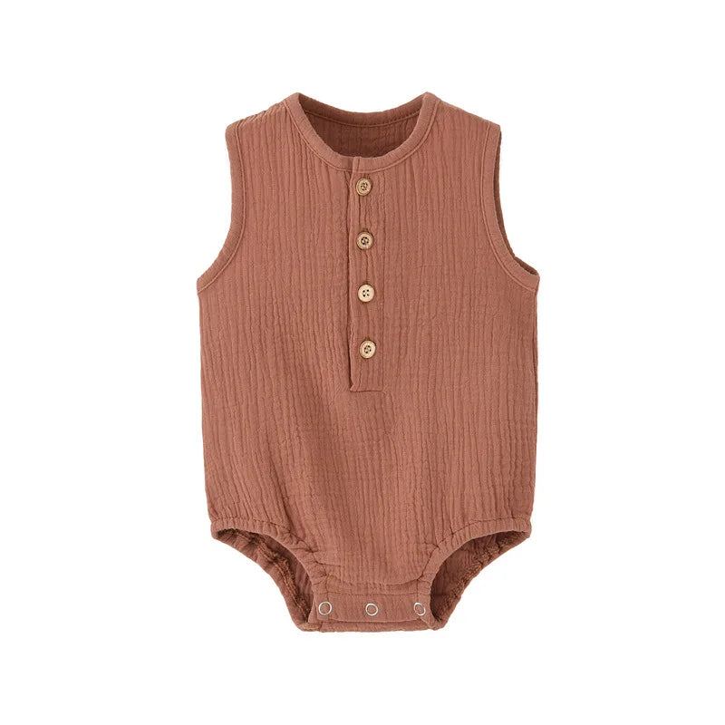 Cotton Linen Sleeveless Romper