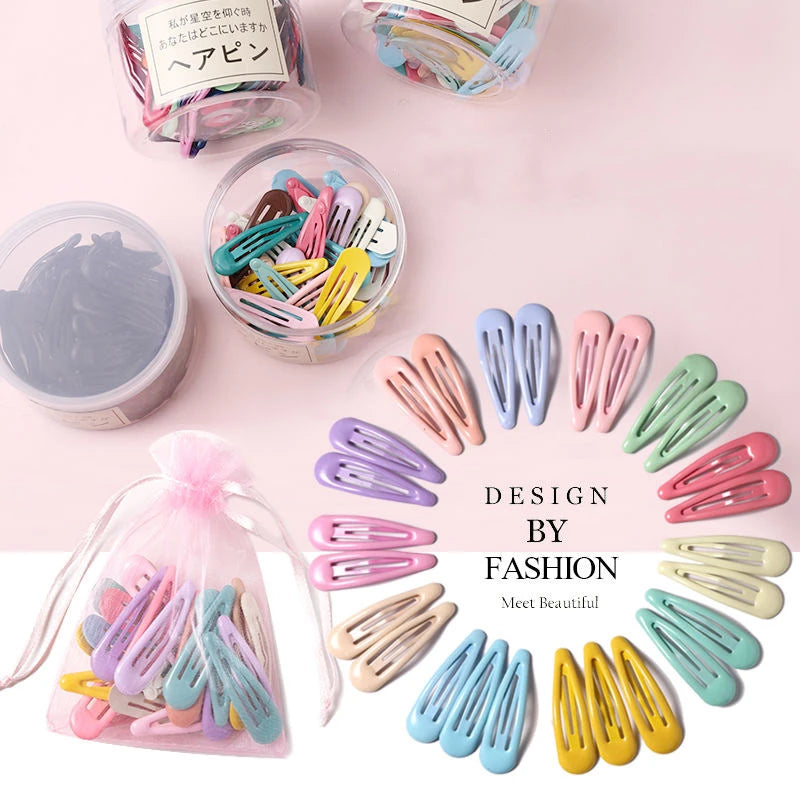 Candy Color Hair Clips Set