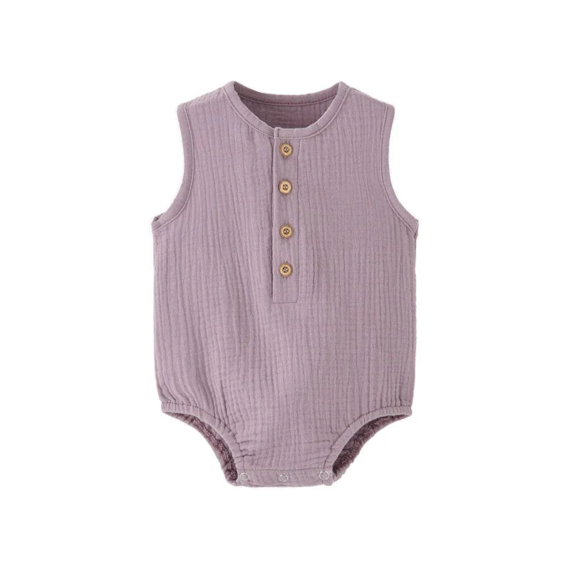 Cotton Linen Sleeveless Romper